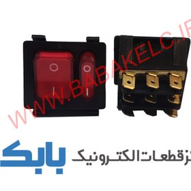 تصویر کلید راکر چراغ دار دو پل 