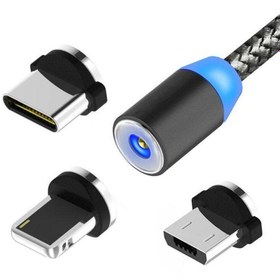 تصویر کابل مگنتی تبدیل USB به لایتنینگ/microUSB/USB-C دکین مدل DK-A59 طول 1 متر 