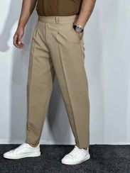 تصویر شلوار مردانه پارچه ای مام مازاراتی رنگ نسکافه ای 