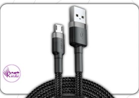 تصویر کابل تبدیل USB به Micro باسئوس مدل CAMKLF-CG1 Cafule طول 2 متر Baseus USB to Micro converter cable, model CATMLF-CG1 Cafule, length 2 meters