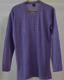 تصویر بافت زنانه مدل نگین دار رنگ یاسی 