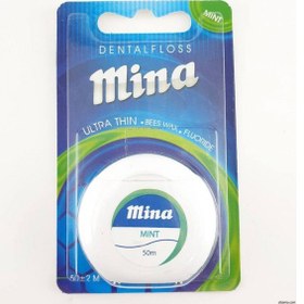 تصویر نخ دندان فوق نازک مینا طعم نعنا Mina ا Mina Ultra Thin Dental Floss-Mint Mina Ultra Thin Dental Floss-Mint