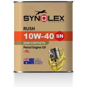 تصویر روغن موتور بنزینی سینولکس نیمه سینتتیک 10W40 SN حجم 5لیتر Synolex Rush SAE 10W-40 API SN/C3 5L