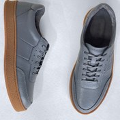 تصویر کفش چرم طبیعی شرانک طوسی مردانه کد311 