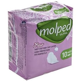 تصویر نوار بهداشتی بالدار مدل اولترا 10 عددی مولپد Molpad ا Sanitary napkin code:102907 Sanitary napkin code:102907