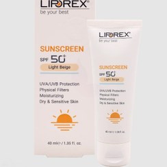 تصویر کرم ضد آفتاب پوست خشک و حساس لیپورکس SPF50 بژ روشن 