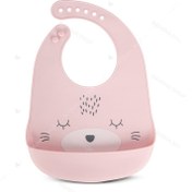 تصویر پیشبند سیلیکونی کاسه دار نوزاد طرح حیوانات 