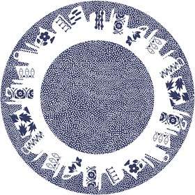 تصویر رومیزی گرد، مخمل، قطر 70، آسترکشی و قیطان دوزی، کد: TAC70-47 