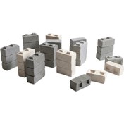 تصویر آجر قفلی ۲ سوراخ مینیاتوری طوسی سایز 2.6*1.2*1