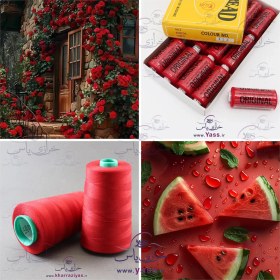 تصویر نخ خیاطی قرمز میانه 125 