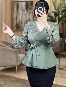 تصویر شومیز مجلسی زنانه مدل عسل رنگ مشکی 