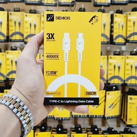 تصویر کابل سیلیکونی تایپ سی به لایتنینگ دو متری برند کی اف سنیور با شش ماه گارانتی TYPE-C to LIGHTNING Data Cable model iPT-22 