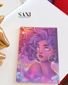 تصویر دفتر طرح دختر بنفش 