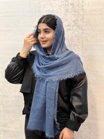 تصویر شال بوکله پولکی - آبی 