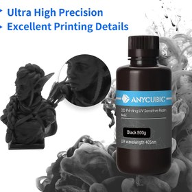 تصویر رزین رنگ مشکی 500 گرمی ANYCUBIC 3D Printer Resin - ارسال 20 روز کاری 