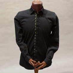 تصویر پیراهن مردانه طرح دار مشکی گوچی (Gucci) 