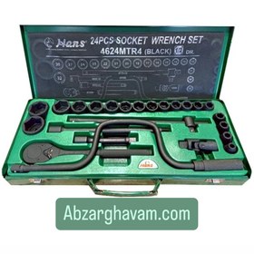 تصویر جعبه بکس هنس 24 پارچه ا 4624-6MT- Socket Wrench Set- 1/2 | پسکرایه 