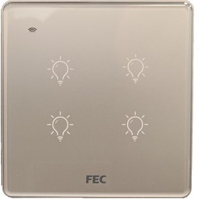 تصویر کلید وای فای لمسی چهار پل FEC کد SW-04 