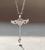 تصویر گردنبند سواروسکی استیل ۴۵ سانتیمتر با بال متحرک 