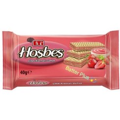 تصویر ویفر هوش بش توت فرنگی اتی ETi ترکیه وزن 40گرم عددی و بسته ی24تایی 