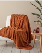 تصویر پتوی یک نفره پتو تلویزیون مخملی CORDUROY SHERPA 120X160 سانتی متر سوزاندن نارنجی انگلیش هوم English Home 