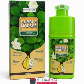 تصویر شامپو رنگ مو بابل موس مدل Bright Face رنگ مشکی حجم 500 میلی لیتر Bright Face Bubble Mousse Hair Color Shampoo Black 500 ml