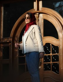 تصویر کت کتان پاییزی کرم لاوین 