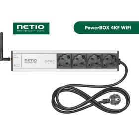 تصویر پاور ماژول صنعتی هوشمند Netio دارای 4 پورت خروجی مدل PowerBOX 4KF WiFi با قابلیت WiFi و کنترل از راه دور 