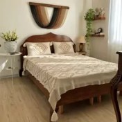 تصویر روتختی ۲نفره پانچدوزی ست با ۲عدد روبالشتی نخ ترک درجه ۱ - شکلاتی 