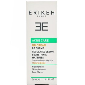 تصویر بی بی کرم ضد آکنه بژ طبیعی اریکه 30 میلی لیتر Erikeh Acne Care BB Cream 30 ml