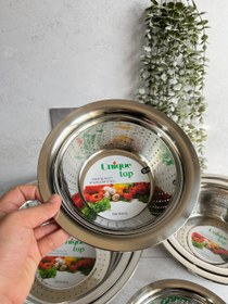 تصویر آبکش لگن استیل یونیک 