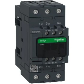 تصویر کنتاکتور 40 آمپر اشنایدر 18.5 کیلووات، بوبین 220VAC ، مدل LC1D40AM7(اصلی) Contactor 40 amp Schneider 18.5 kW, 220vac coil, model lc1d40am7