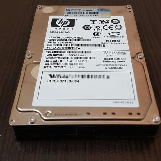 新品 HP 507119-002 300GB 6G SAS 10000RPM SSF DP ハードドライブ HP - 507119-002 - 300GB 6G SAS 10K rpm 2.5-inch Dual Port