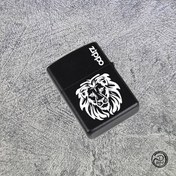 تصویر فندک آسفالتی گازی طرح زیپو و شیر 