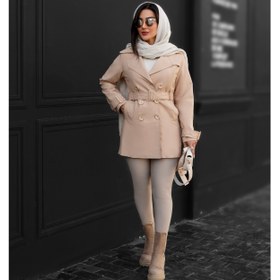 تصویر بارانی زنانه کوتاه آستر دار مدل سوگل - کد 4103 - سایز RainCoat Model Sogol - Code 4103