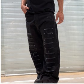 تصویر شلوار بگ تمام زاپ مشکی 