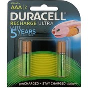 تصویر باتری دوتایی نیم قلم شارژی Duracell Recharge Ultra 1.2V AAA Duracell Recharge Ultra 1.2V AAA Battery