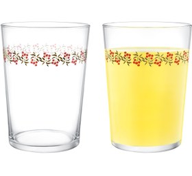 تصویر لیوان شیشه ای 4 عددی مادام کوکو مدل Pierretta Cherry Blue Rugs Pierretta Set of 4 Soft Drink Glasses - 510 ml