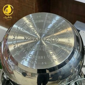 تصویر سرویس قابلمه استیل 12 پارچه استیل کرکماز مدل hy-8630 12-piece stainless steel pot service, karkamaz model, hy-8630