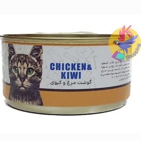 تصویر خرید کنسروگربه وکسی با طعم مرغ و کیوی 110گرمی(VEXI) 