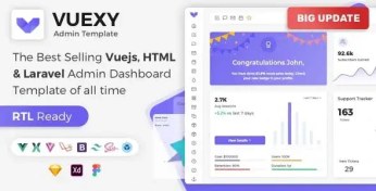 تصویر قالب Vuexy – قالب مدیریتی Vuejs 