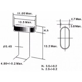 تصویر کریستال 12MHZ پکیج HC-49US ویا MHZ12000000 کریستال 