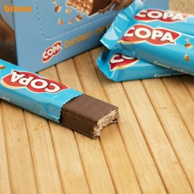 تصویر ویفر کاکائویی با طعم نارگیل کوپا – بسته ۱۲ عددی copa wafer coconat chocolate - 12pcs