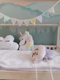 تصویر کوسن فانتزی یونیکورن اتاق کودک unicorn plush cushion