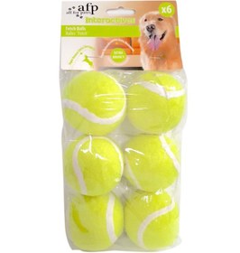 تصویر توپ فچ کوچک بسته ۶ عددی سبز برند all for paws Fetch Ballsmall Pack of 6 Green