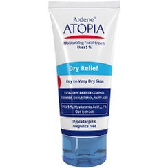 تصویر کرم مرطوب کننده قوی صورت Dry Relief آردن آتوپیا حاوی 5% اوره حجم 50 میلی لیتر Ardene Moisturizing Cream 5% Urea For Dry Skins 50 g