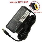تصویر شارژر اورجینال لپ تاپ لنوو Lenovo USB 20V 3.25A Lenovo USB 20V 3.25A Original Adapter