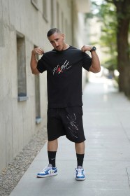 تصویر تیشرت جردن FLIGHT مشکی نخ پنبه 