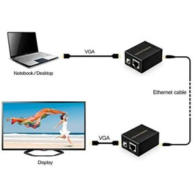 تصویر افزایش وی جی ای ۶۰ متری تحت شبکه تک کابل VGA EXTENDER OVER LAN 60M SINGLE CABLE