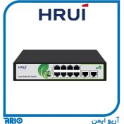 تصویر سوئیچ PoE دارای 8 پورت 10/100Mbps PoE و 2 پورت Uplink گیگ اچ ار یو ای HRUI HR902-AF-82GN HRUI HR902-AF-82GN